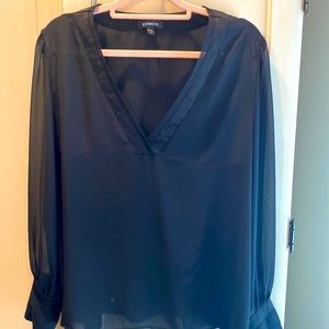 Express Black V Neck Blouse. Size XL